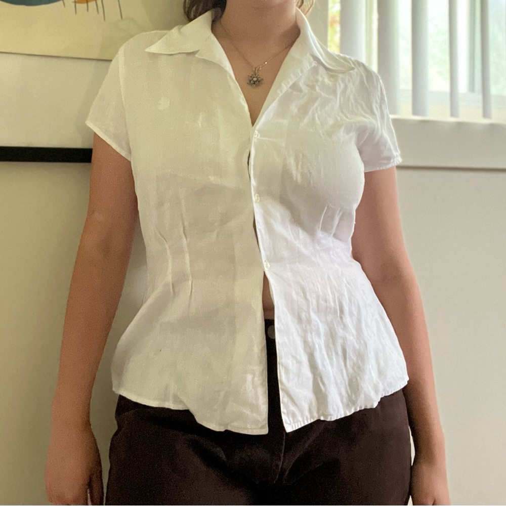 100% linen button up